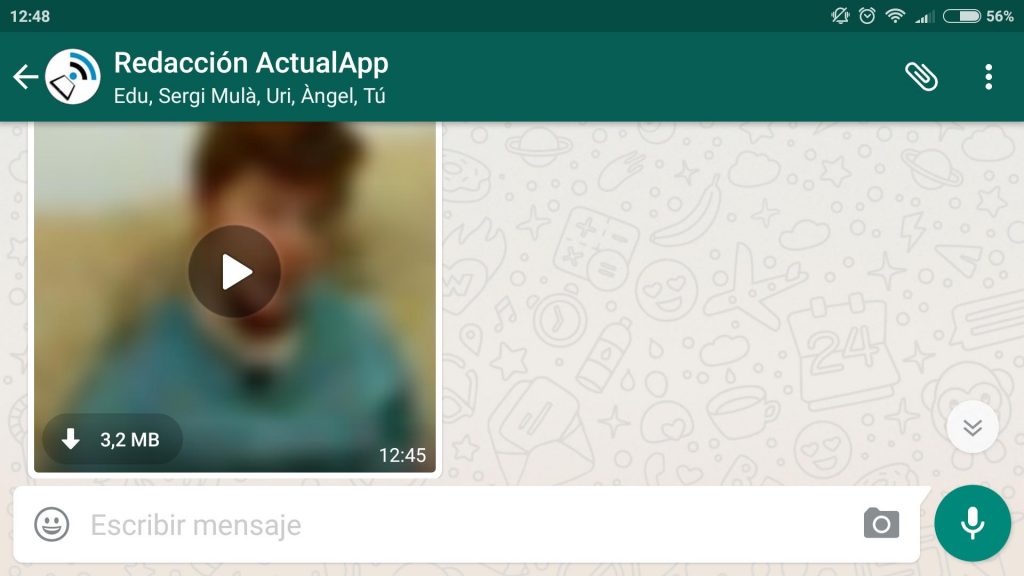 vídeo en streaming en WhatsApp