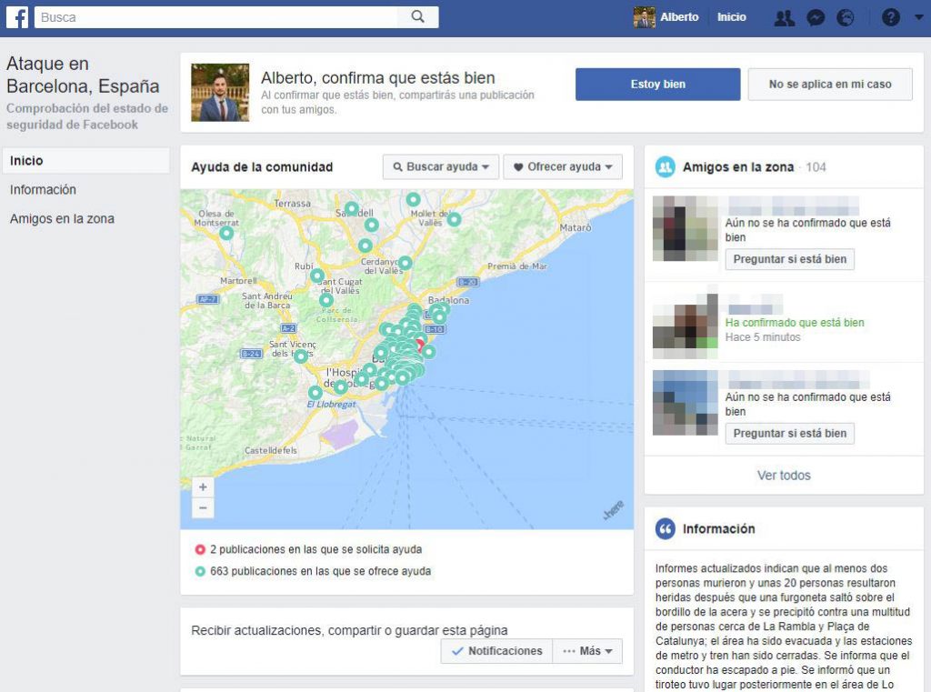 facebook safety check atentado de barcelona