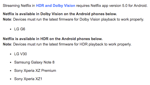 Netflix en HDR para el Samsung Galaxy Note 8