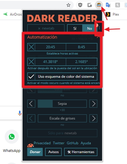 dark reader chrome