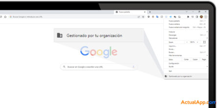 gestionado por tu organización google chrome