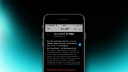 Captura de pantalla de los ajustes de X para desactivar la opción que recopila datos para entrenar su IA