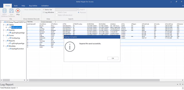 stellar repair for access base de datos restaurada