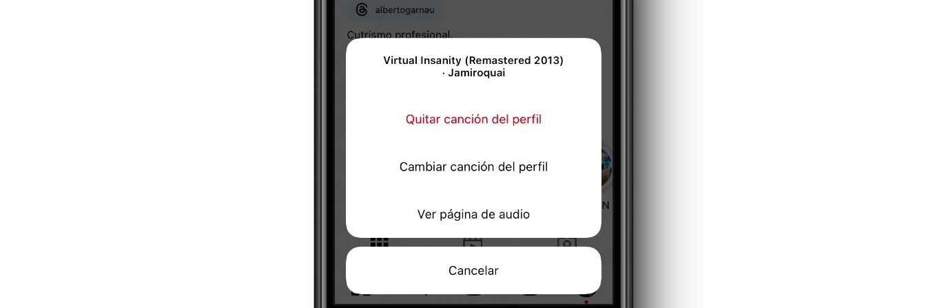 sustituir cancion perfil instagram