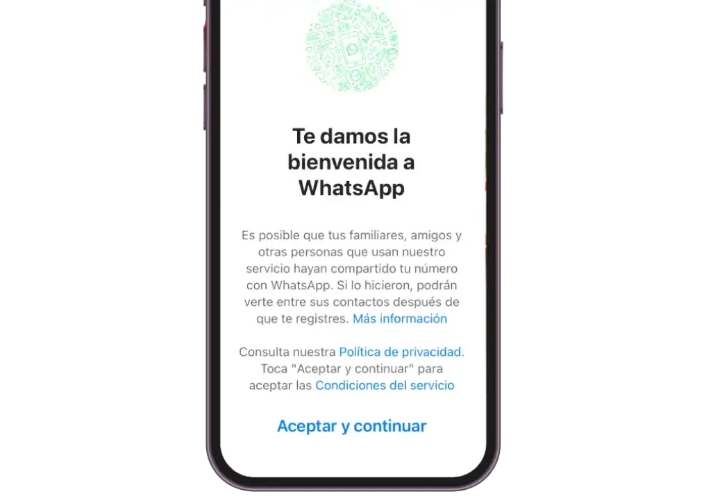 bienvenida app whatsapp iphone