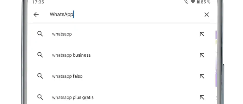 smartphone android google play buscar whatsapp