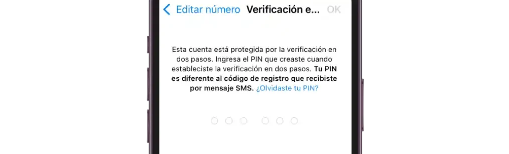 whatsapp verificación pin iphone