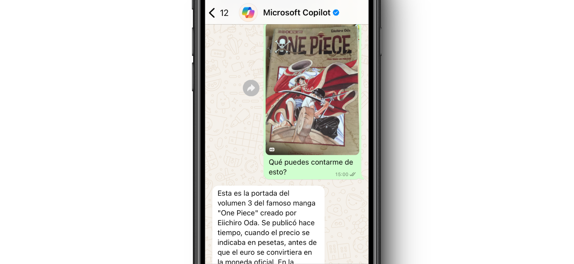 reconocimiento imagen copilot en whatsapp