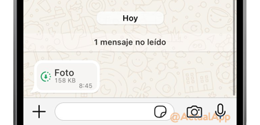 volver a ver foto de una sola visualización whatsapp